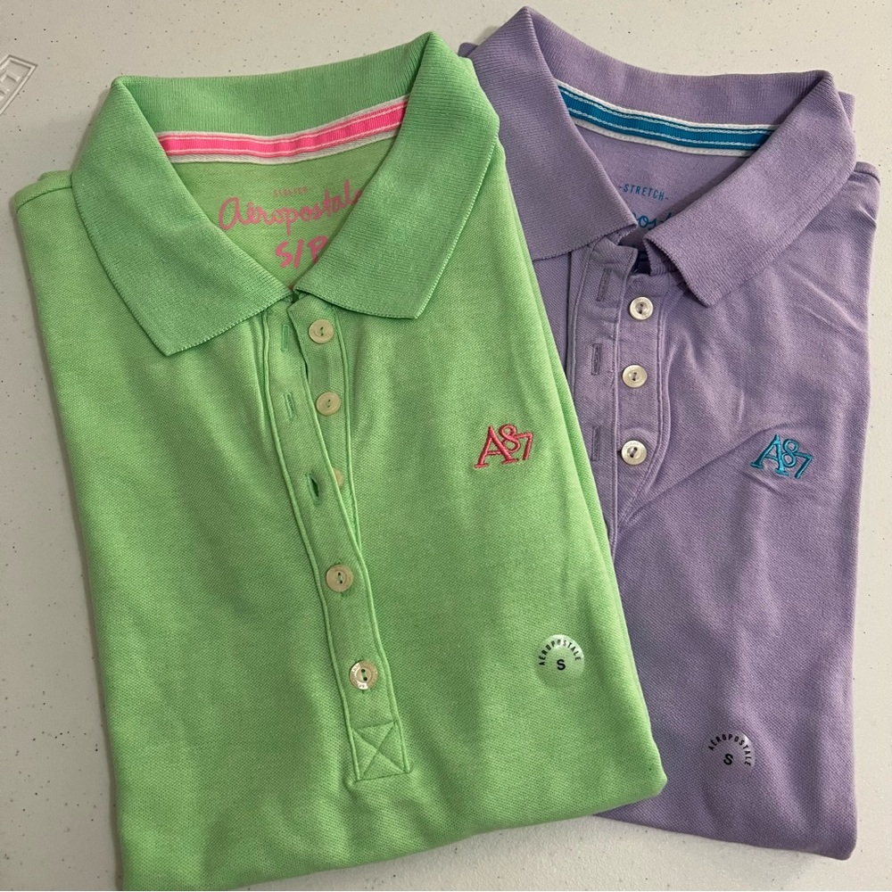 AERO pique polo 2pc 💚💜